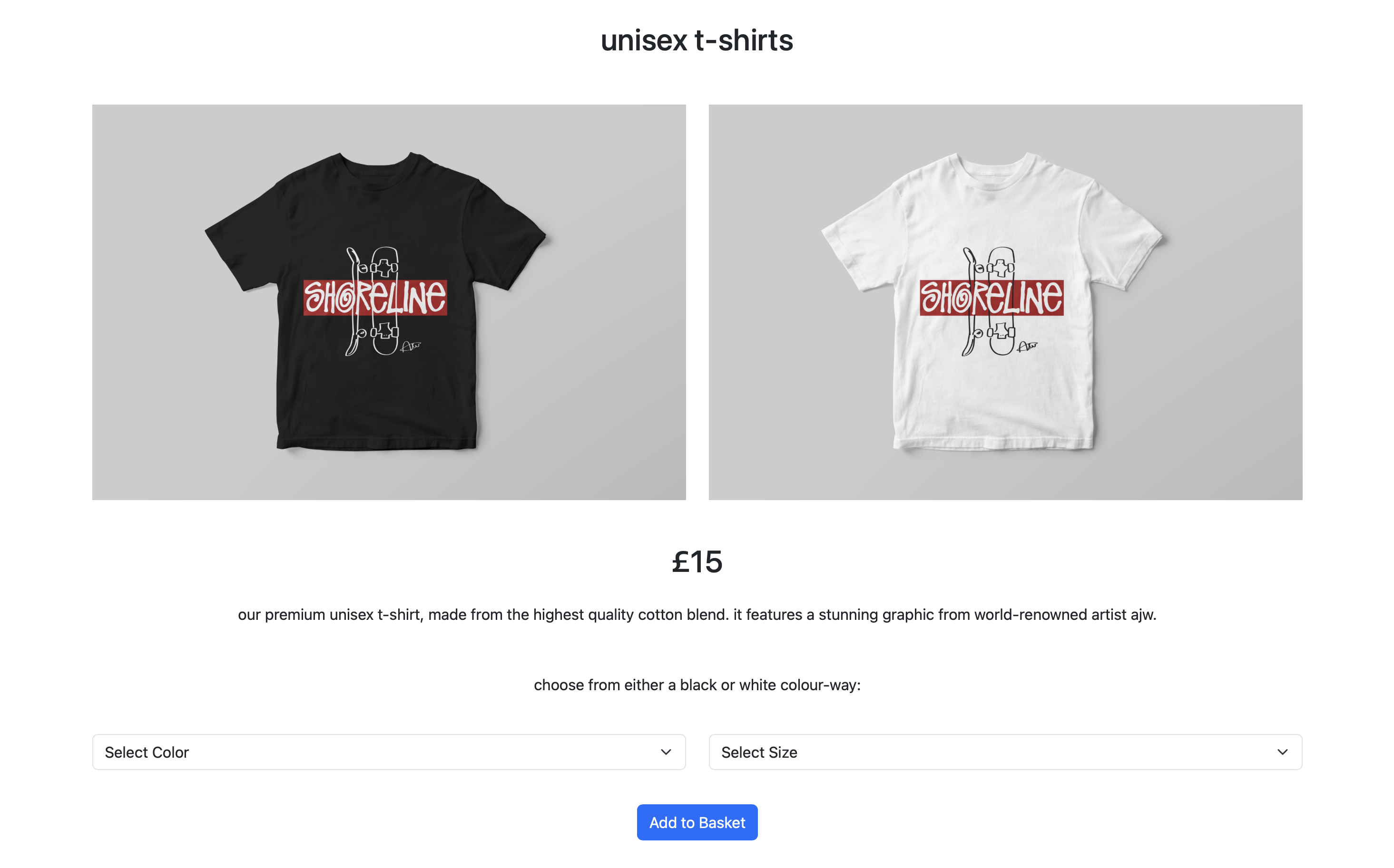 Website Merchandise Page